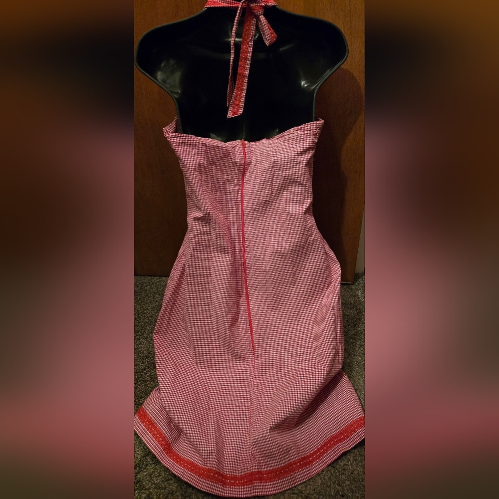 Lucky 13 Pinup Vintage Red&White Gingham Dress SzL - Picture 5 of 10